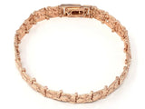 10k Rose Gold Solid Nugget Bracelet Adjustable 8.75"-9.25" 12.3mm 31.2 grams