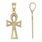 14k Yellow Gold Egyptian Ankh Cross Charm Pendant 1.2 grams - Yellow
