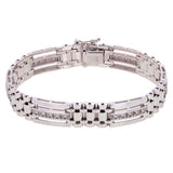 Men's 14k White Gold 1.00ctw Diamond Watch Link Bracelet 8.25" 11.2mm 35.8 grams - White  8.25"  11.2mm  1ctw  35.8grams