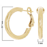 Italian 14k Yellow Gold Twisted Round Hoop Earrings 20.7mm x 3mm 2.3 grams