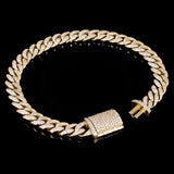 14k Yellow Gold 3.29ctw Miami Cuban Link Iced Out Real Diamond Bracelet 8" 7.4mm