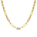 Italian 14k Yellow Gold Paper Clip Link Chain Necklace 18" 5.8mm 10.3 grams