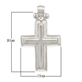 14k White Gold 3D Cross Religious Charm Pendant 1.17" 3.9 grams - White