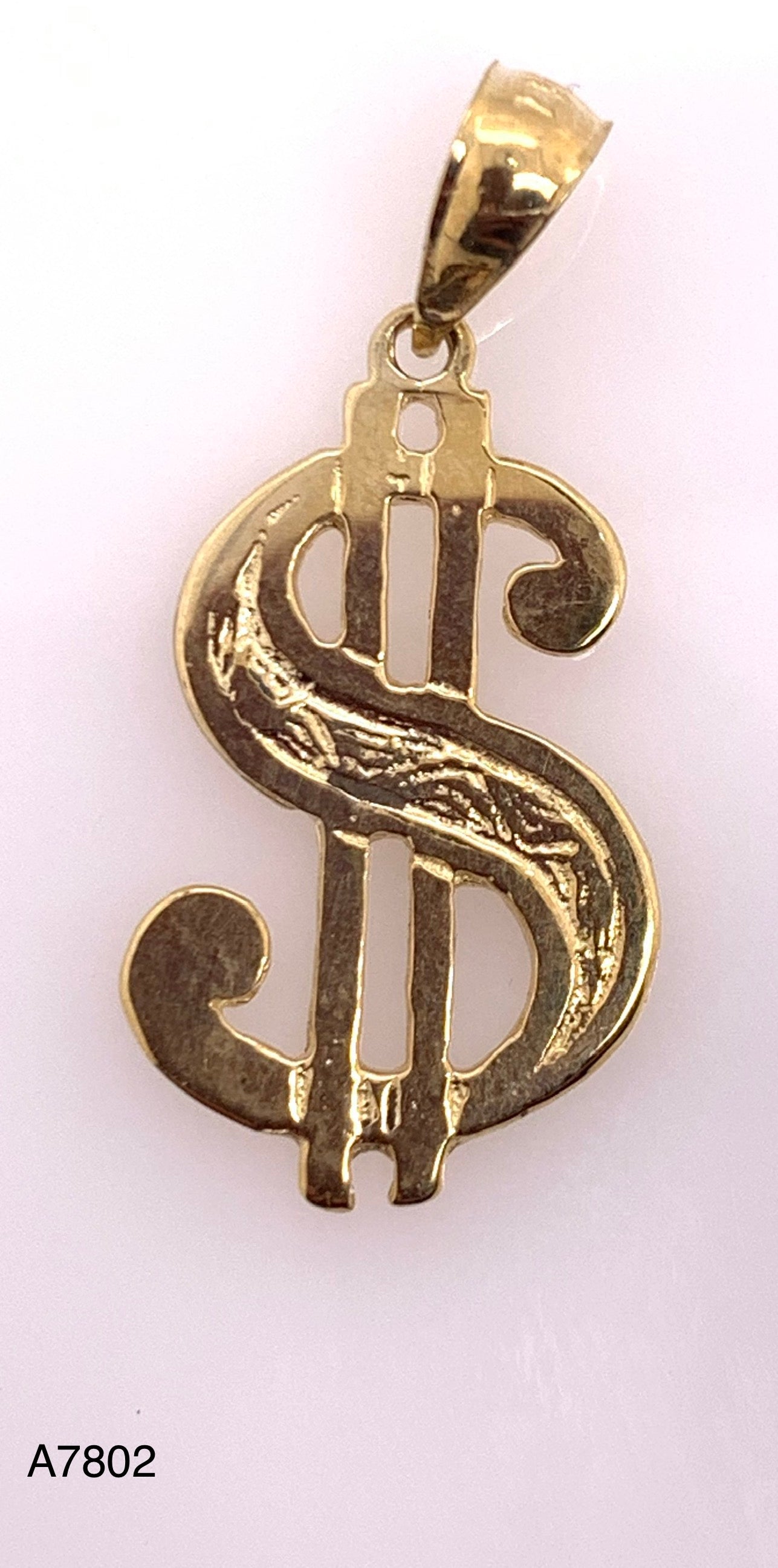 14k Yellow Gold Money $ Dollar Sign Pendant Big - Yellow,Big