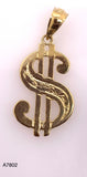 14k Yellow Gold Money $ Dollar Sign Pendant Big - Yellow,Big