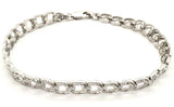 Women's Solid 14k White Gold Horse Shoe Link Bracelet 8" 6.3mm 9.5 grams