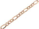 14k Rose Gold Figaro Bracelet Solid Link Chain 7.5" 8.25mm 16 grams - 7.5" 16 grams