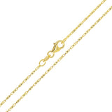 Italian 14k Yellow Gold Solid Diamond Cut Raso Chain Necklace 16" 1.1mm 3.6grams - 16" 3.8 grams