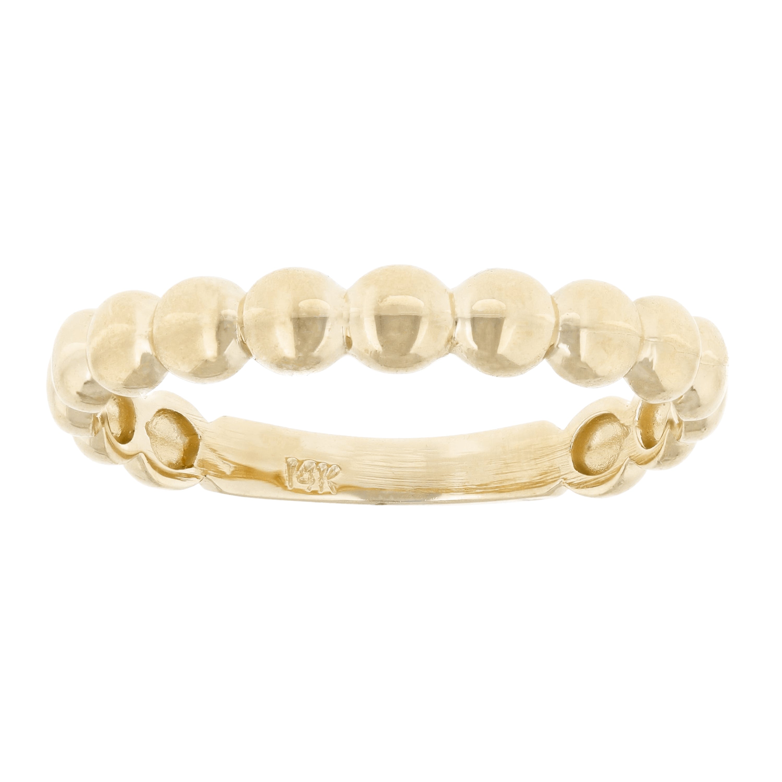 14k Yellow Gold Ball Beaded Stackable Ring Size 6.75 1.8 grams - Yellow,Ring Size 6.75