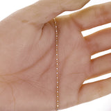 Italian 14k Two-Tone Gold Ball Bead Charm Anklet Bracelet 10" 1.2mm 1.5 grams