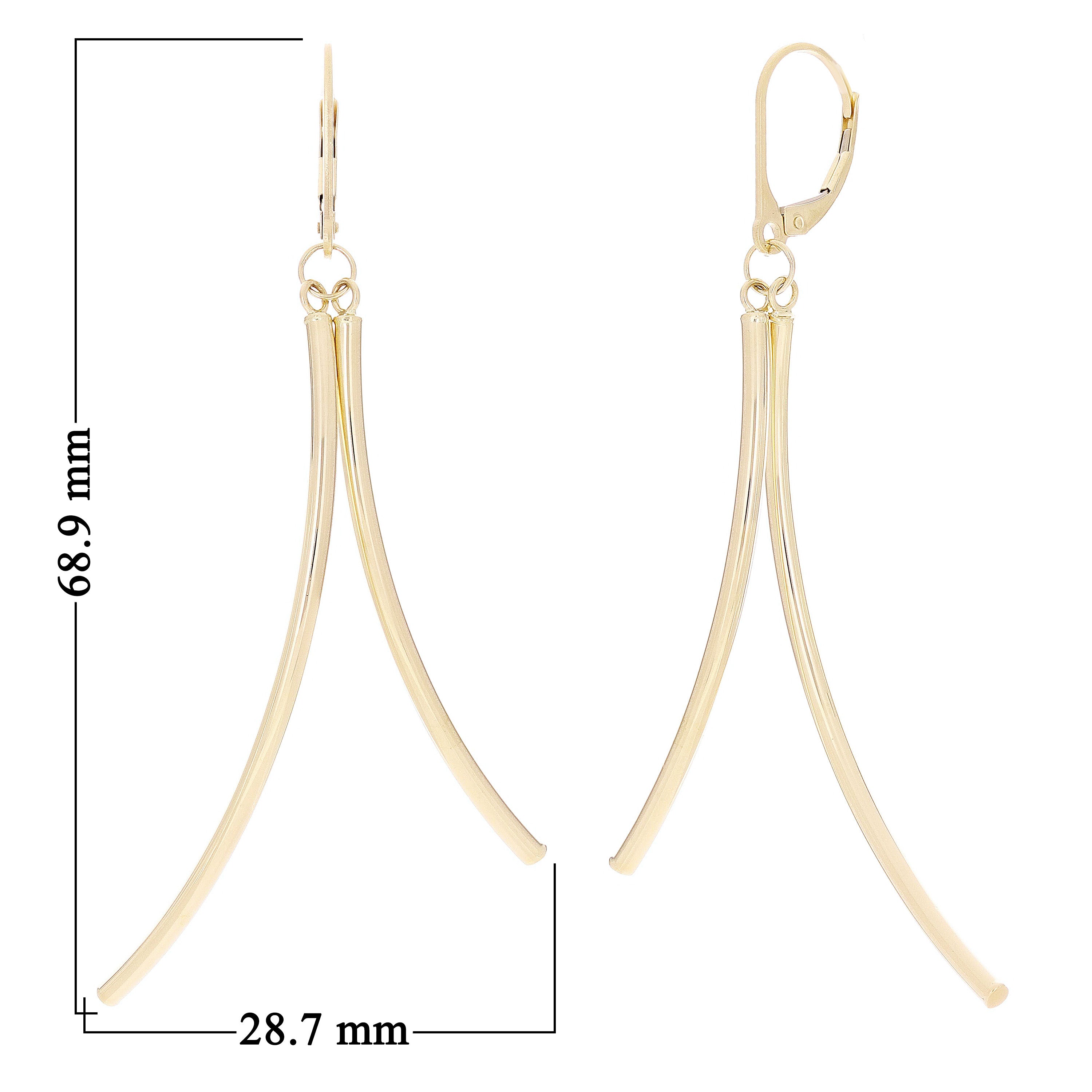Italian 14k Yellow Gold Polished Infinity Dangle Earrings 2.7"