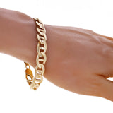 14k Yellow Gold Concave Mariner Gucci Chain Bracelet 7.5" 10mm 25 grams