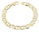 14k Yellow Gold Concave Mariner Gucci Chain Bracelet 7.5" 10mm 25 grams