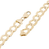 Men's 14k Solid Yellow Gold Flat Cuban Link Chain Bracelet 8.5" 11.5mm- 24 grams