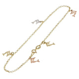 14k Tri Color Gold Dolphin Charm Anklet Bracelet 10" 1.9mm 3.7 grams