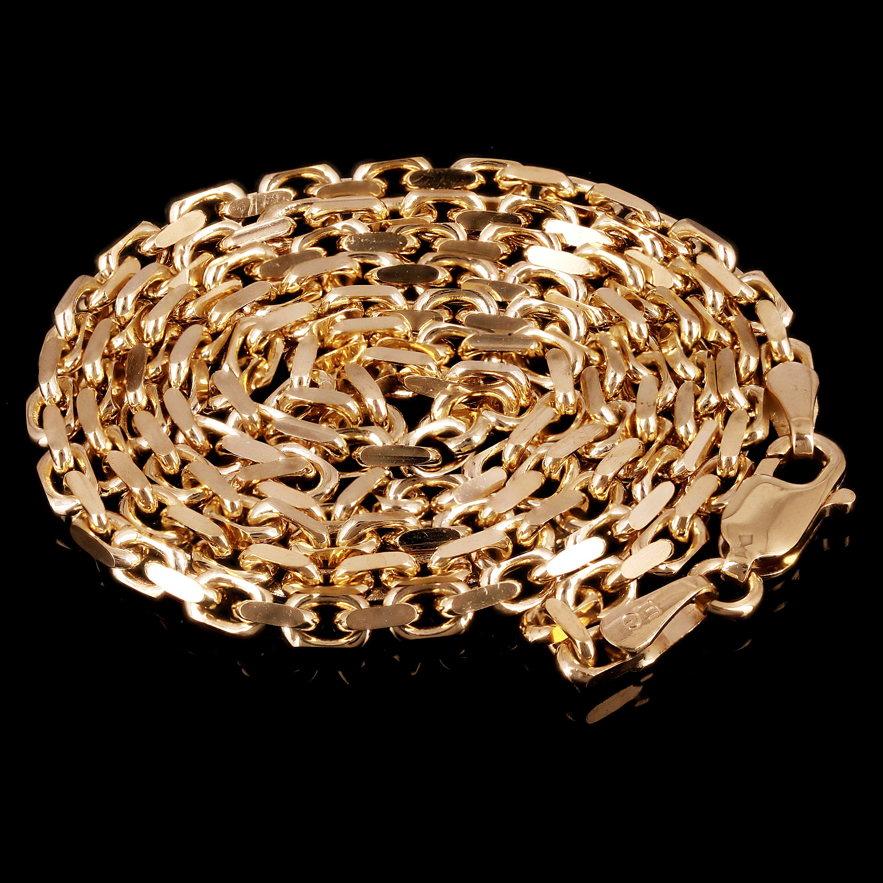 Italian 14k Yellow Gold Solid Anchor Cable Link Chain Necklace 18" 2.6mm 13.7g - 18" 13.7 grams