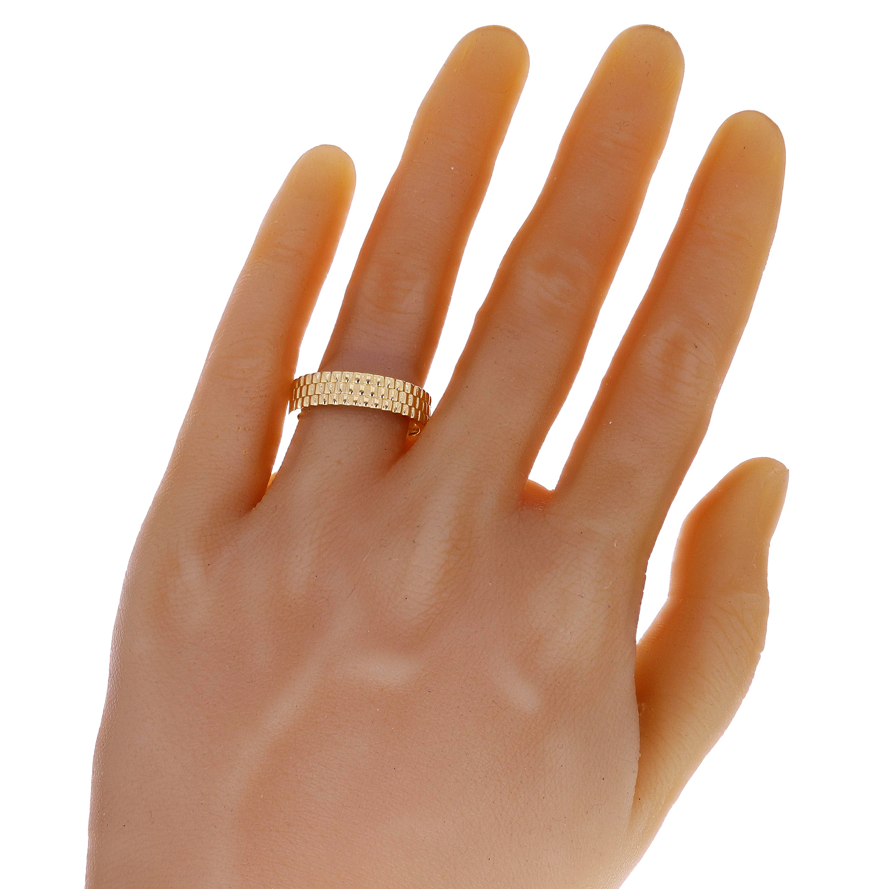 14k Yellow Gold Watch Link Style Ring Band Size 10.5 5.7 mm 8.7 grams