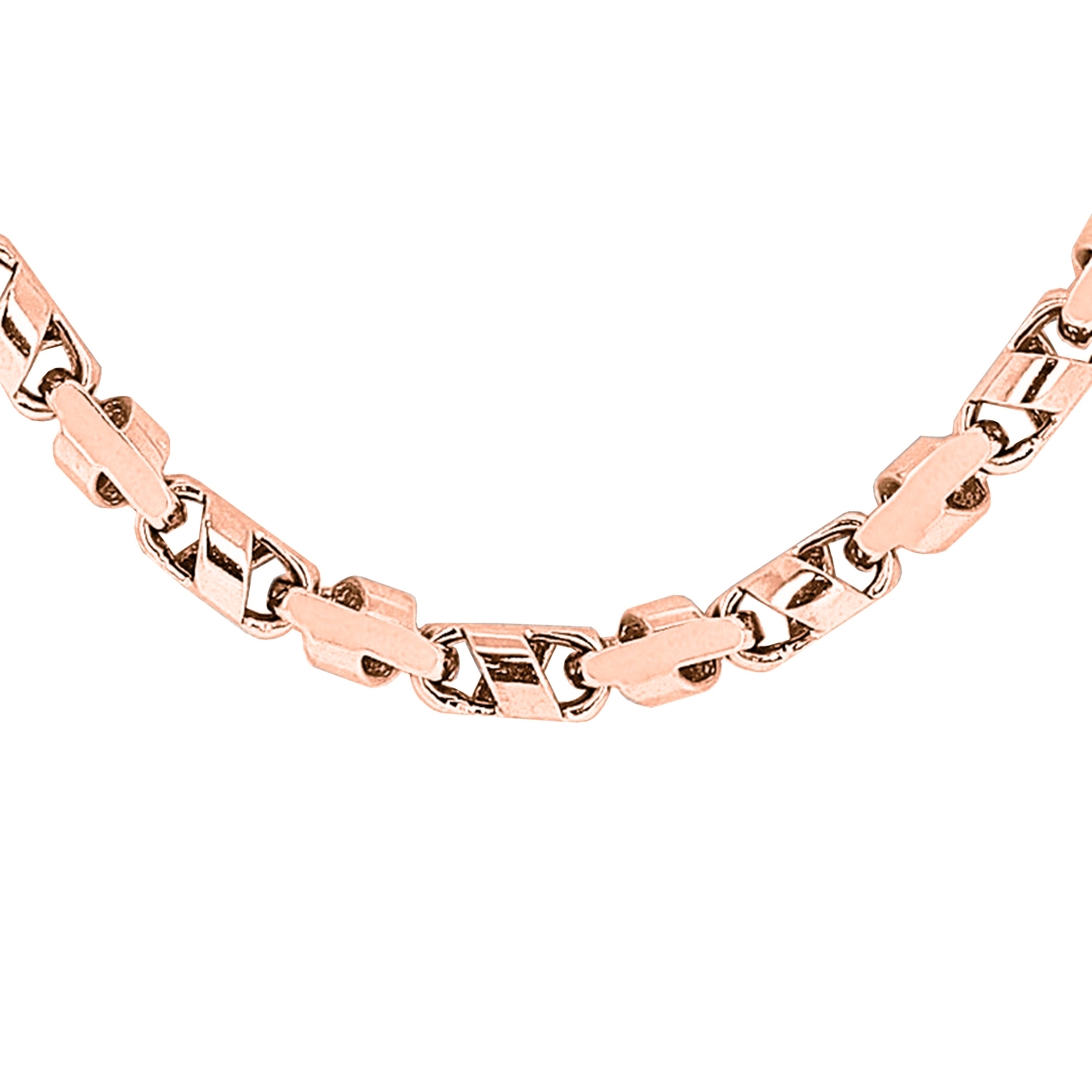 14k Rose Gold Handmade Link Bracelet 9" 4.5mm 15.6 grams