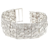 925 Sterling Silver Solid Nugget Bracelet Adjustable 7.5-8" 31.8mm 74 grams