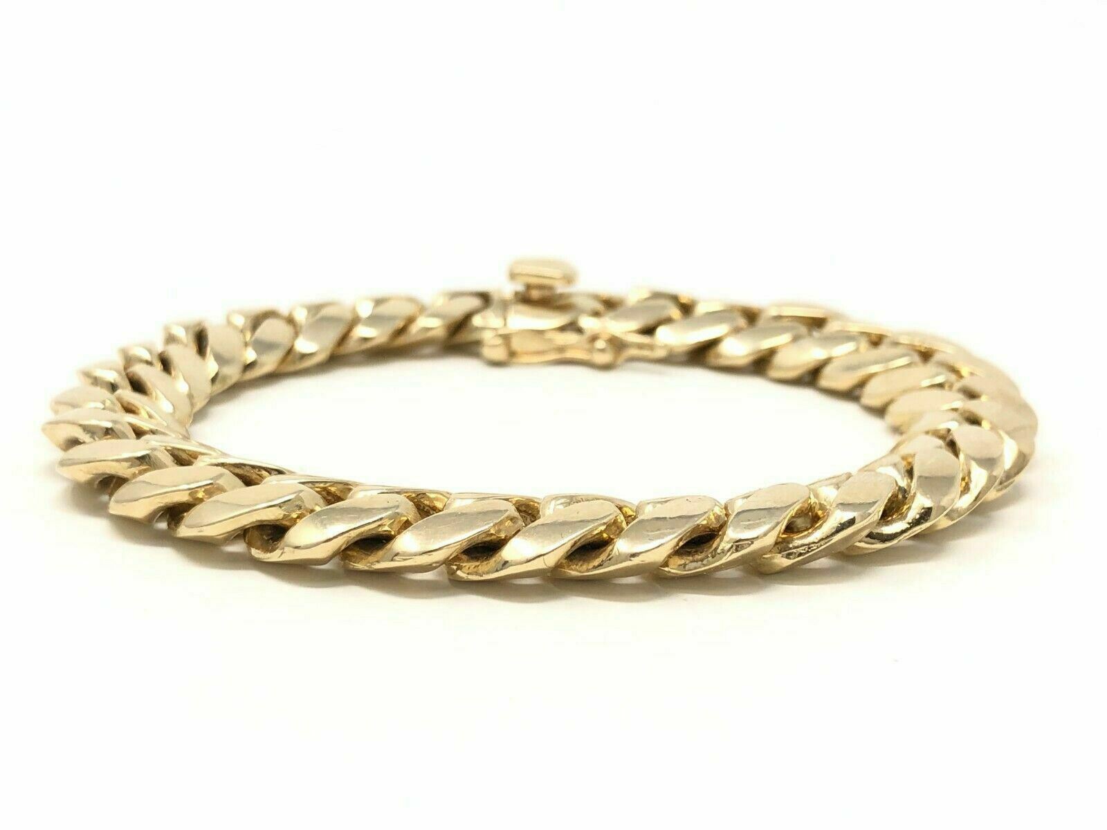 14k Yellow Gold Solid Miami Cuban Chain Bracelet 7" 11.5mm 74 grams
