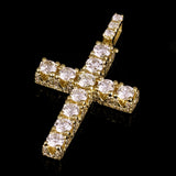 14k Yellow Gold 1.79ctw Diamond Cross Pendant Iced Out - Yellow