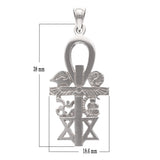 14k White Gold Interfaith Pendant Unity Multi Faith Charm 1.7" 5.7 grams - White