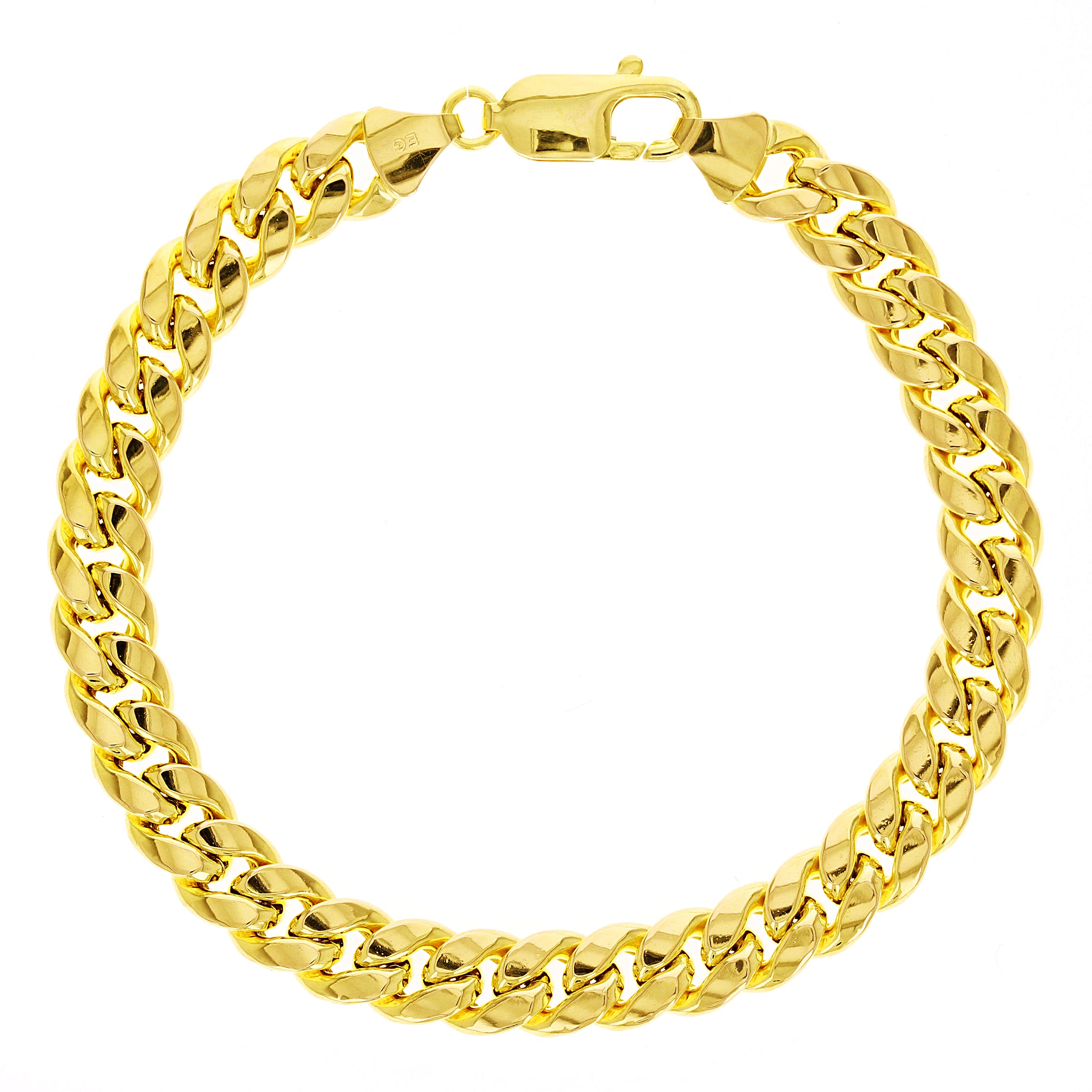 Italian 10k Yellow Gold Hollow Miami Cuban Chain Bracelet 8" 7.8mm 12 grams - 8" 12 grams