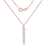 14k Rose Gold 0.30ctw Diamond Journey Anniversary Linear Pendant Necklace - Rose