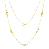 Italian 14k Yellow Gold Ball Beads & U Link Necklace 16" 2.5 grams