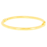 Italian 14k Yellow Gold Hollow Prizm Diamond Cut Bangle Bracelet 7" 4mm 5.1grams