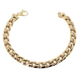 Italian 14k Yellow Gold Hollow Curb Link Bracelet 8.25" 7.8mm 16.2 grams