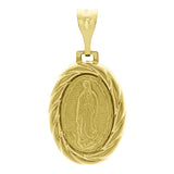 Italian 14k Yellow Gold Our Lady of Guadalupe Medal Charm Pendant 1.2" 3.5 grams