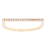 14k Yellow Gold 0.07ctw Natural Diamond Bar Ring Size 6 - Yellow