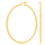 Italian 14k Yellow Gold High Polish 2mm 1.75" Diameter Round Hoop Earrings 2.6g