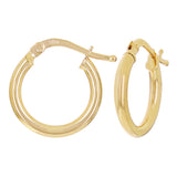 14k Yellow Gold Round Small Hollow Hoop Loop Earrings 16.7mm x 2mm 1.1 grams