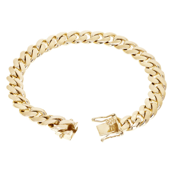 10k Yellow Gold Solid Heavy Miami Cuban Chain Link Bracelet 8