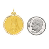 Italian 14k Yellow Gold Sacred Heart of Jesus Medal Charm Pendant 1" 3.5 grams