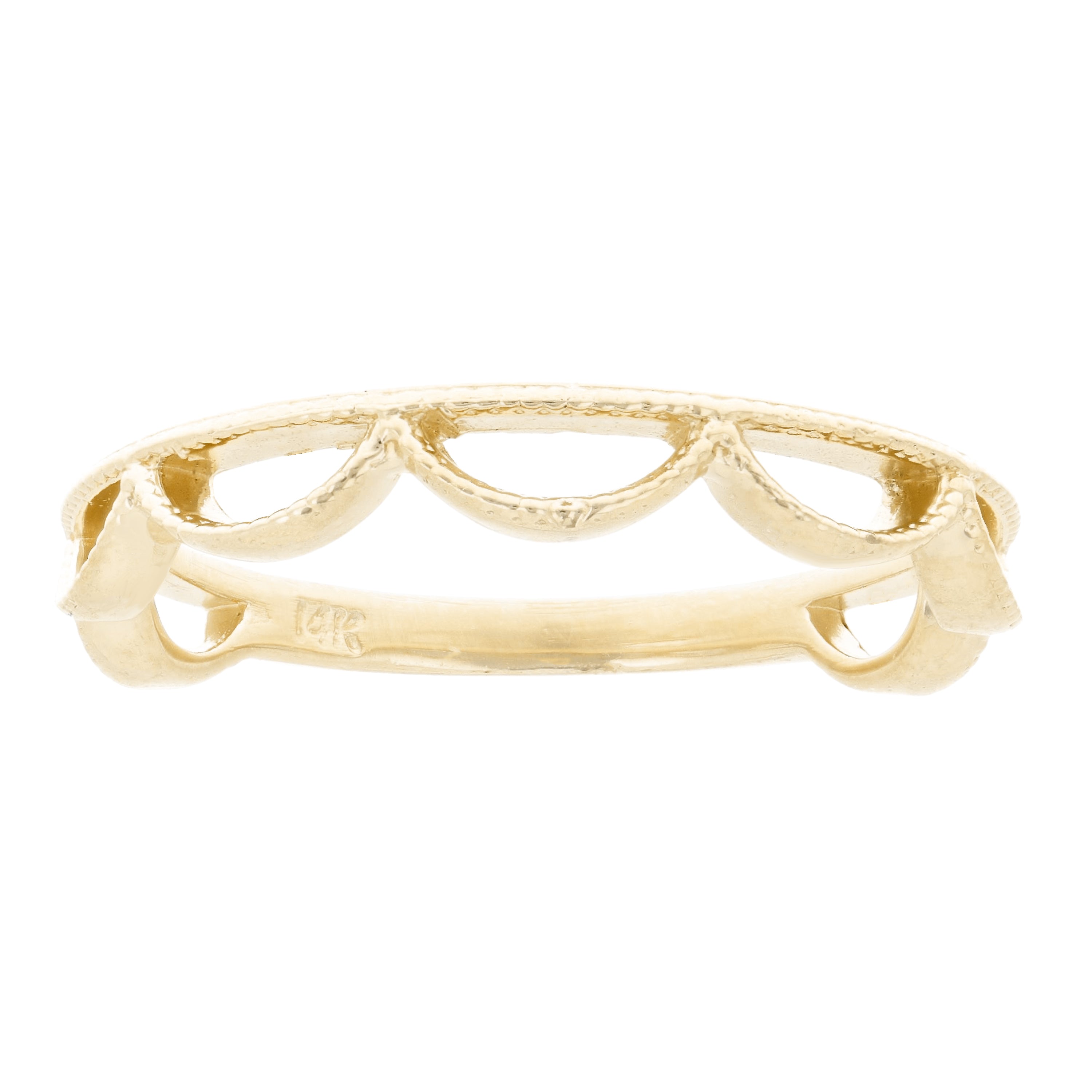 14k Yellow Gold Crown Stackable  Ring 2 grams Size 6.75 - Yellow