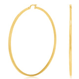 Italian 14k Yellow Gold High Polish 2mm 2.5" Diameter Round Hoop Earrings 4grams