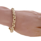 10k Yellow Gold Textured Oval Rolo Link Bracelet 6mm 7" 20.7 grams - 7"