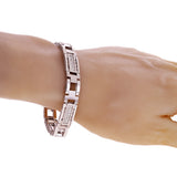 Men's 14k White Gold 1.49ctw Diamond Watch Link Bracelet 8" 9.8mm 38 grams - White  8"  9.8mm  1.49ctw  38grams