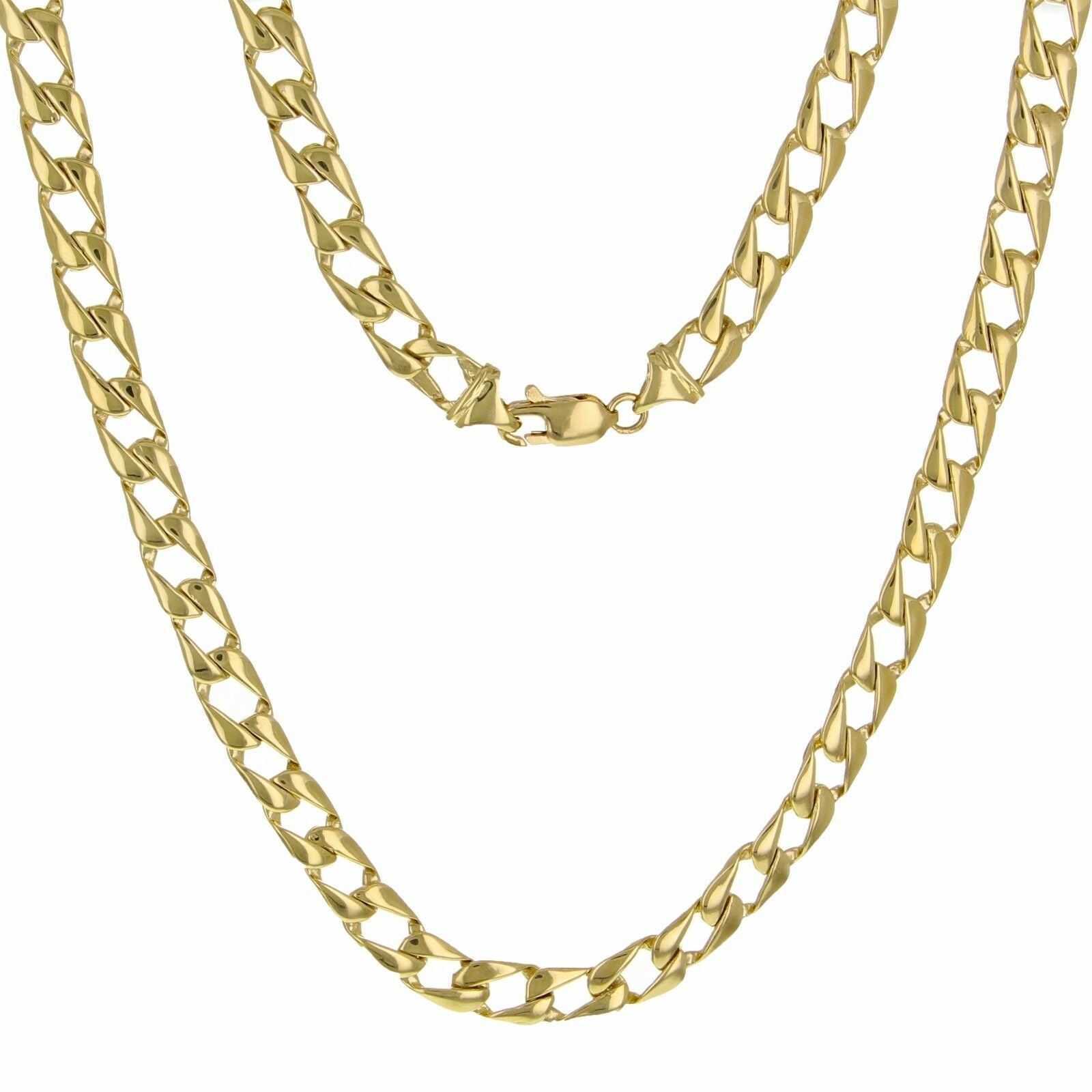 14k Yellow Gold Flat Cuban Link Chain Necklace 20" 6.3mm 32 grams - Yellow,20"