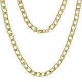14k Yellow Gold Flat Cuban Link Chain Necklace 20" 6.3mm 32 grams - Yellow,20"