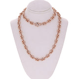 14k Rose Gold Handmade Fashion Link Necklace 26" 7.5mm 83.2grams - Rose,26"