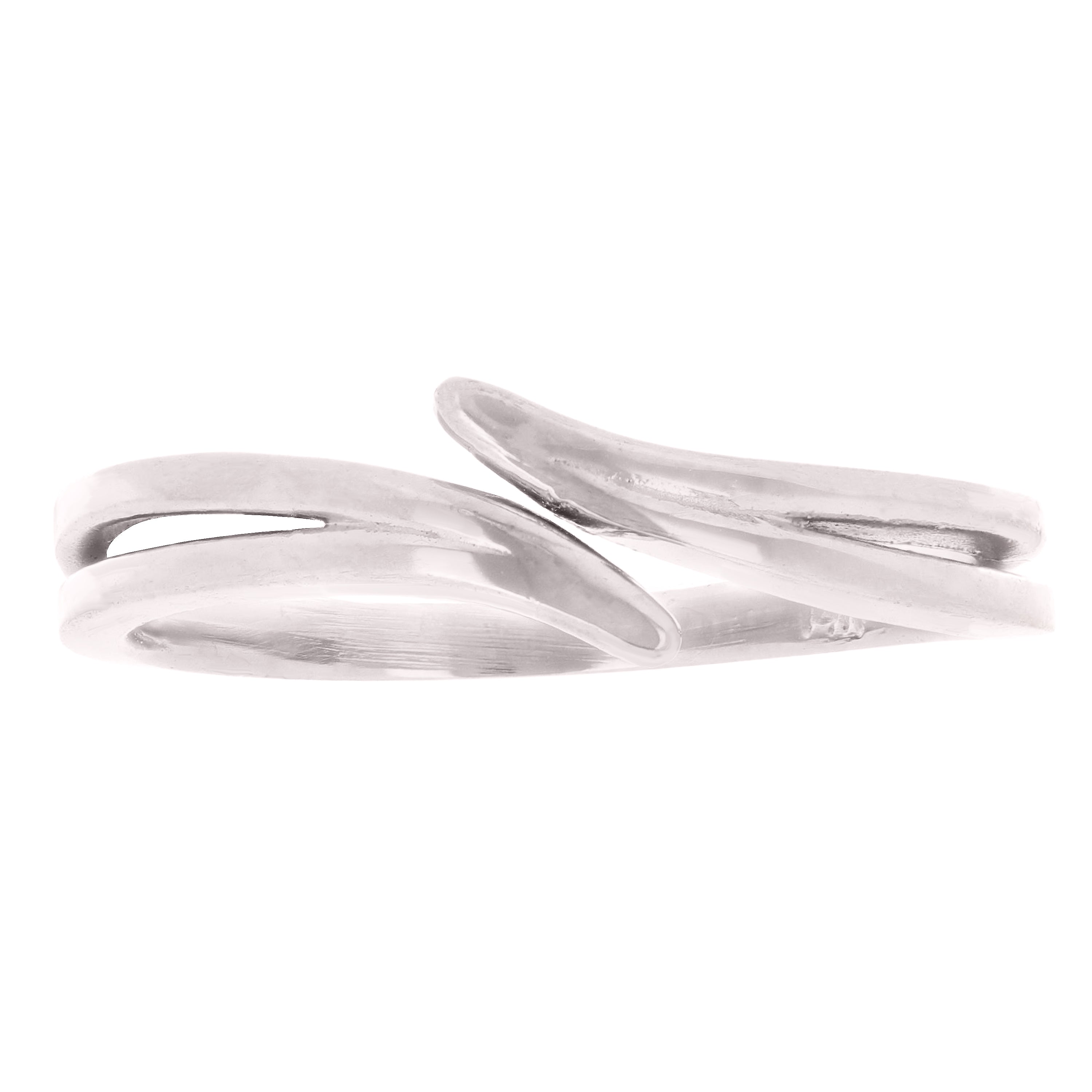 14k White Gold Stackable Bypass Ring 2.4 grams Size 5.5 - White