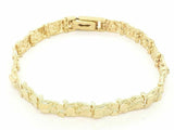 10k Yellow Gold Solid Nugget Bracelet 7.5 - 8" 7mm 14.4 grams