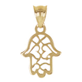 Italian 14k Yellow Gold Small Hamsa Hand of Fatima Charm Pendant  0.4 grams