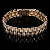 10k Yellow Gold Watch Link Chain Bracelet Adjustable 9" - 9.5" 14.8mm 40.3 grams