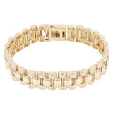 10k Yellow Gold Watch Link Chain Bracelet Adjustable 9" - 9.5" 14.8mm 40.3 grams