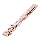Italian Two- Tone 14k White & Rose Gold Watch Link Bracelet 8" 15.2mm 35.8 grams - 35.8 grams
